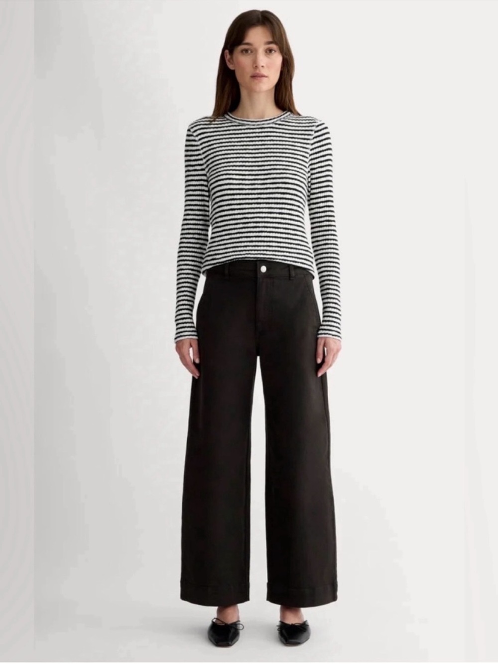 New Everlane Organic Cotton The Utility Wide-Leg Pant Size 8